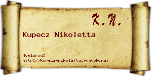 Kupecz Nikoletta névjegykártya