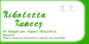 nikoletta kupecz business card